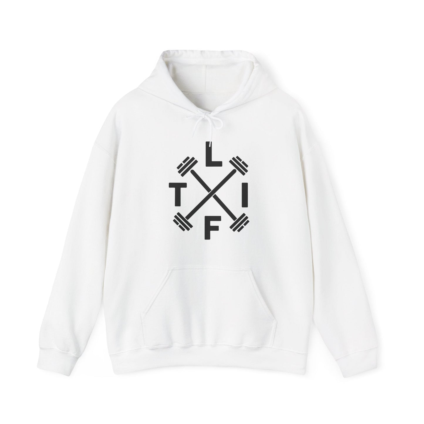 LIFT Weightlifting Fitness Barbells Crossed Circle Hoodie