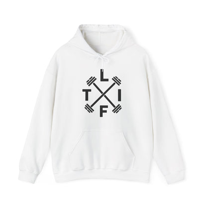 LIFT Weightlifting Fitness Barbells Crossed Circle Hoodie