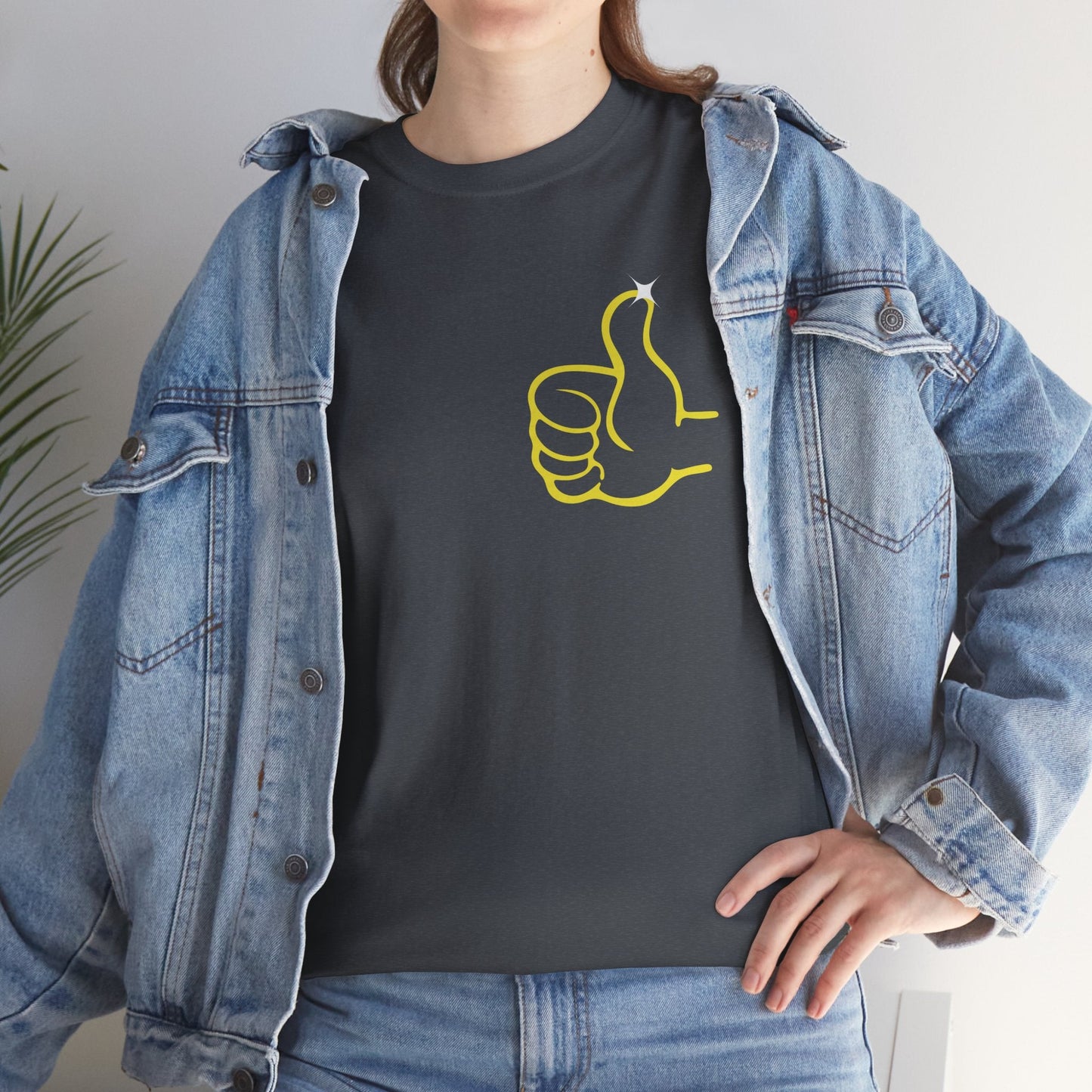 Funny Thumbs Up Emoji Graphic T-Shirt Positive Vibes Unisex Tee for Men and Women