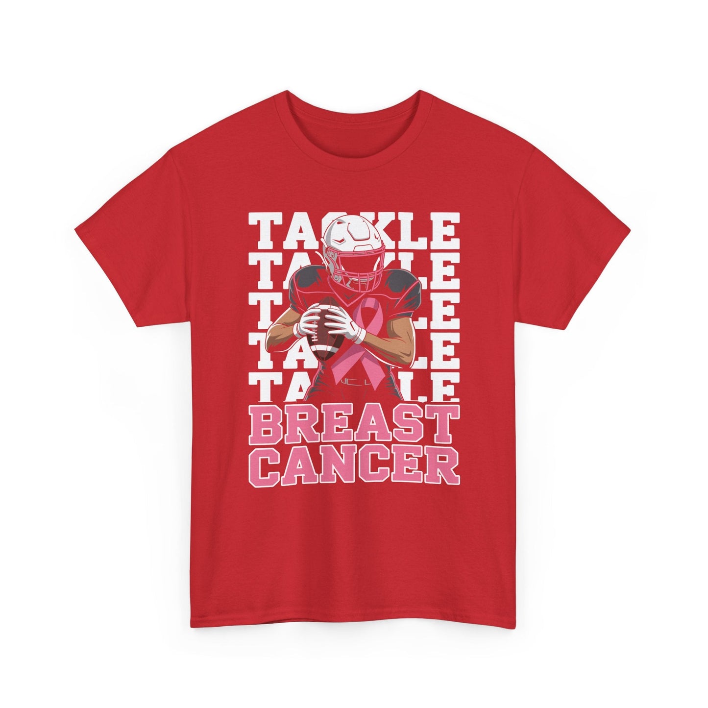 Tackle Football Breast Cancer Awareness Pink Ribbon T-Shirt