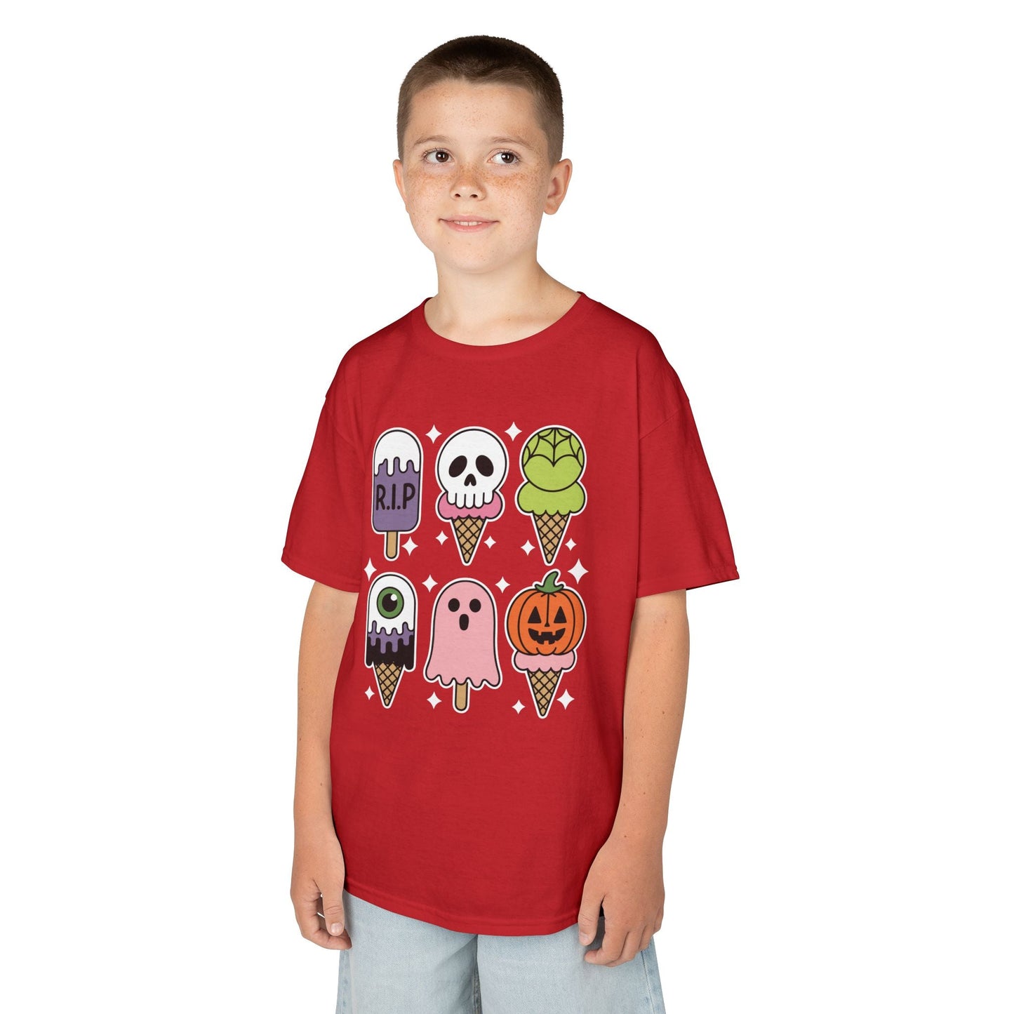 Horror Movie Summer Popsicle Halloween Ice Cream Summer-ween T-Shirt For Kids