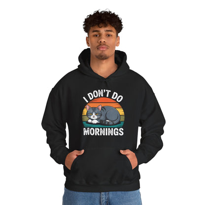 Funny Sleep Cat I Don't Do Morning Hoodie