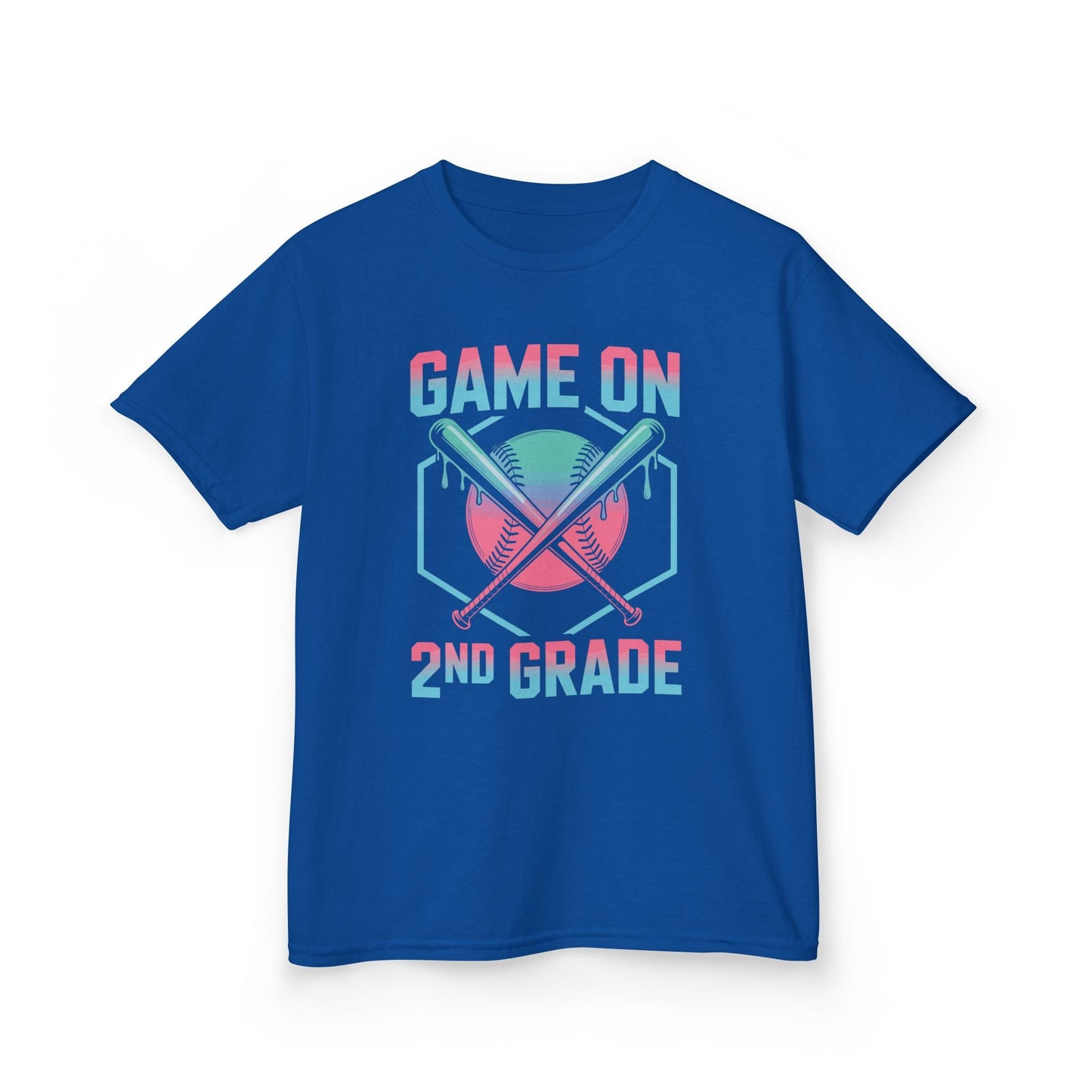 2nd Grade Back to School Baseball Drip Ice Cream Game On Kid T-Shirt