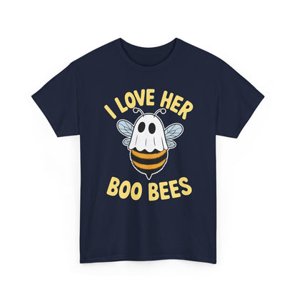 I Love Her Boo Bees Couples Halloween Adult Costume His Men T-Shirt