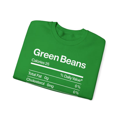 Green Beans Nutrition Facts Funny Thanksgiving Christmas Sweatshirt