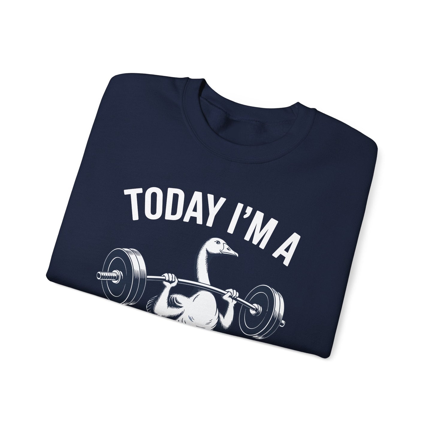 Funny Today I'm A Serious Goose Lifting Weights Gym Fitness Sweatshirt