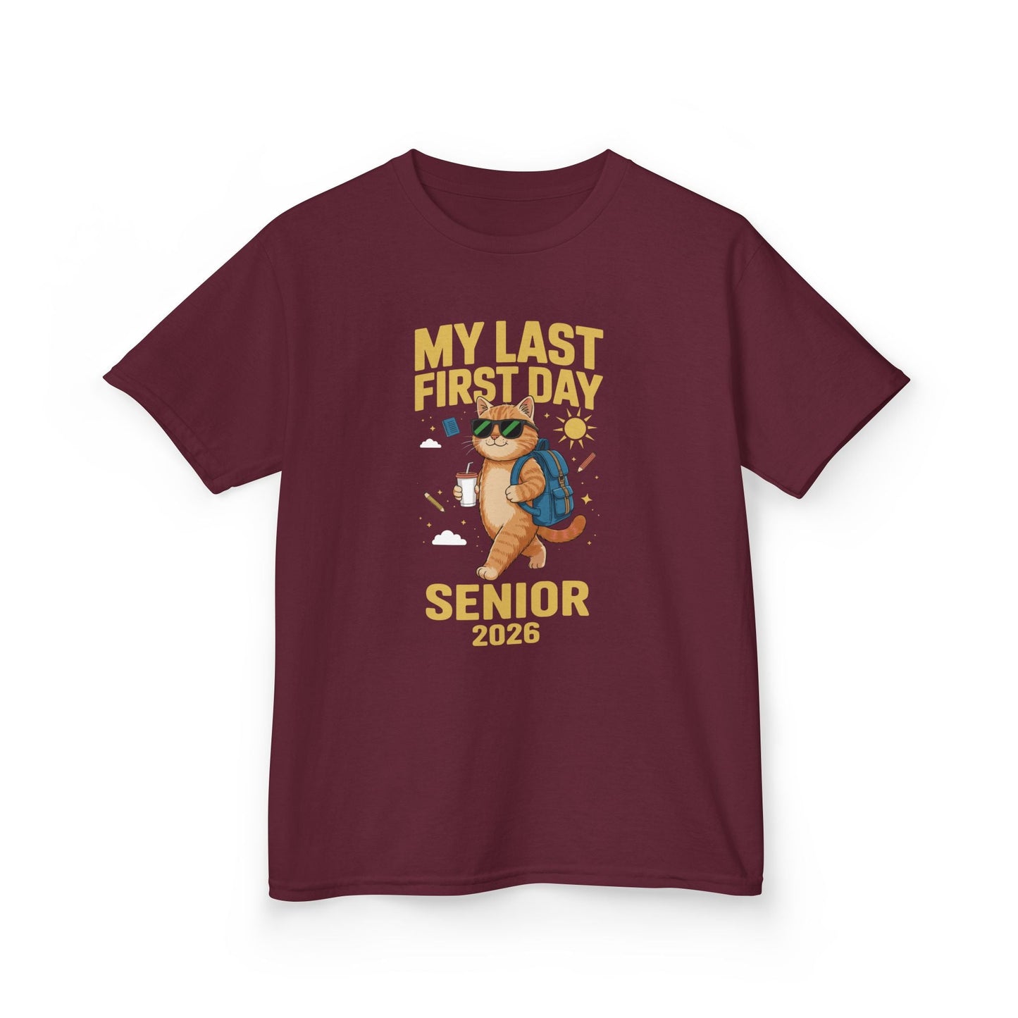 My Last First Day Senior 2026 Cat Back to School Cool Class T-Shirt