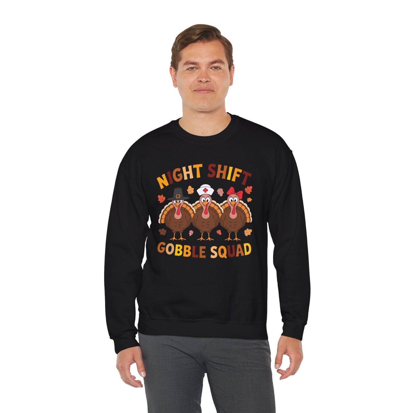 Night Shift Gobble Squad Night Worker Staff Thanksgiving Sweatshirt