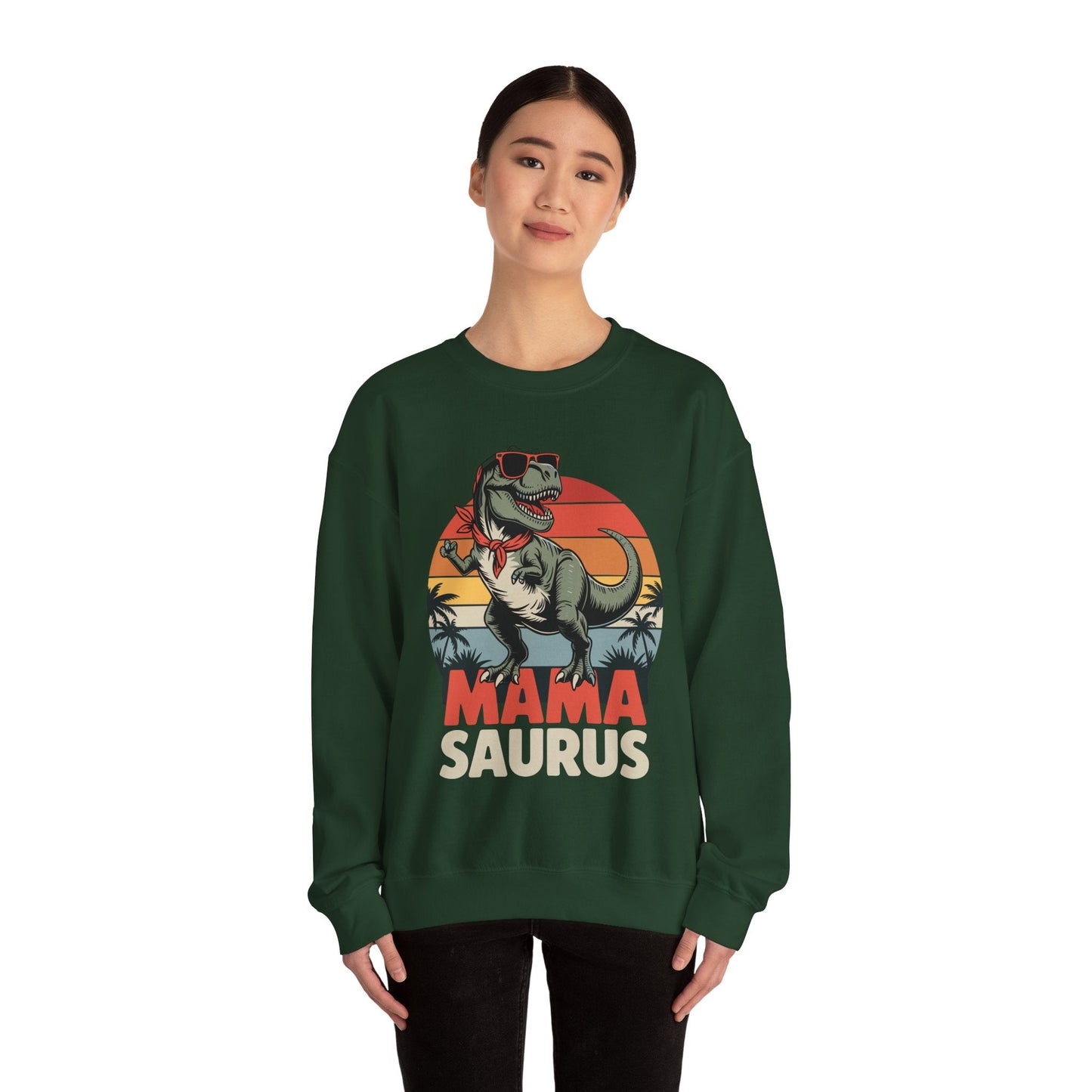 Mamasaurus T Rex Dinosaur Mama Saurus Family Matching Women Sweatshirt