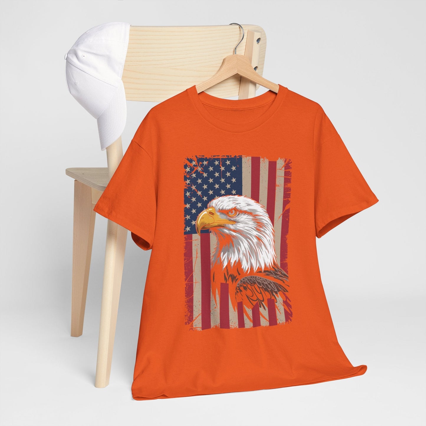 American Flag Bald Eagle Patriotic Red White Blue T-Shirt