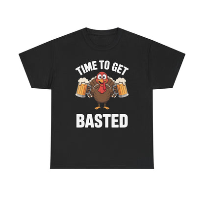 Time To Get Basted Funny Beer Thanksgiving Turkey Gift T-Shirt