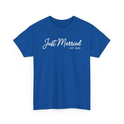 Just Married 2025 Honeymoon Wedding Couples Fiancee T-Shirt