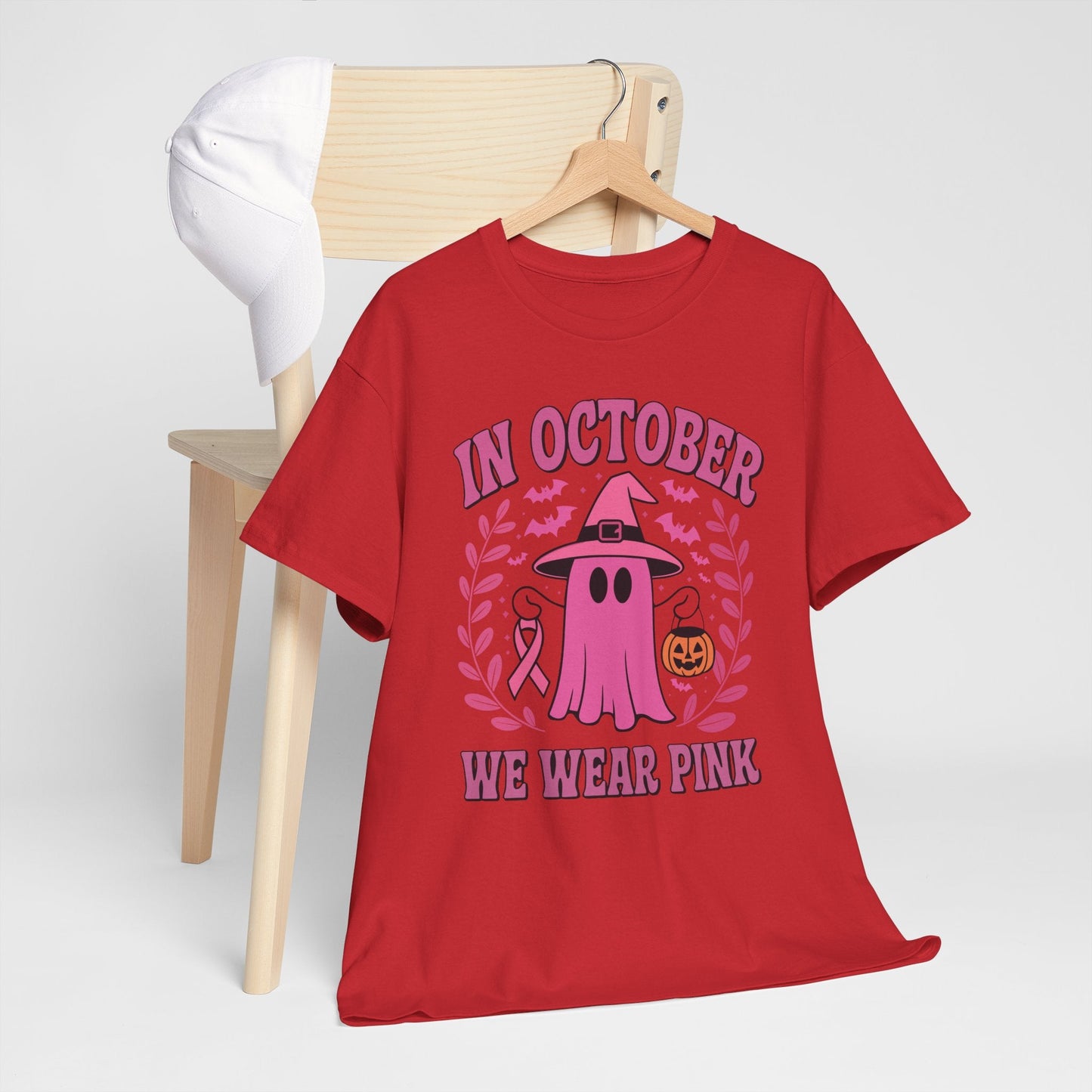 In October We Wear Pink Breast Cancer Awareness Halloween T-Shirt