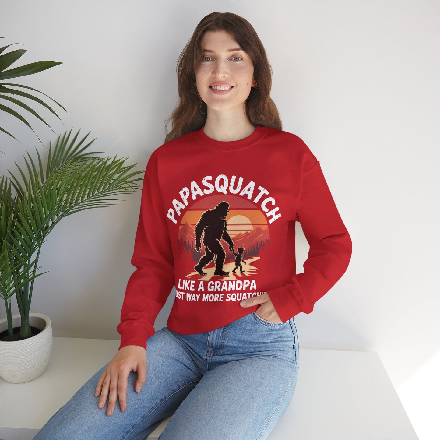 Retro Papa Squatch Like A Grandpa Funny Bigfoot Sasquatchy Sweatshirt