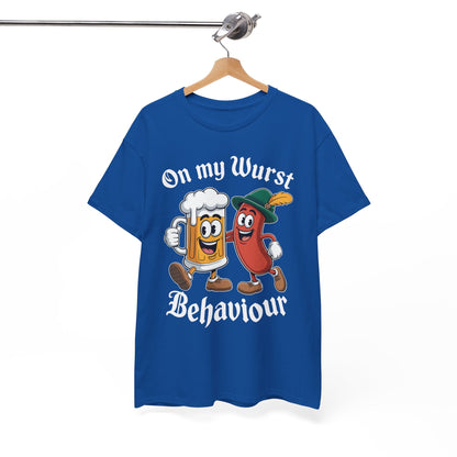 Oktoberfest On My Wurst Behaviour German Beer Sausage Adults T-Shirt