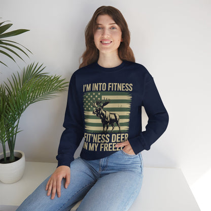 Hunting Im Into Fitness Fit Ness Deer Freezer Men Women Sweatshirt