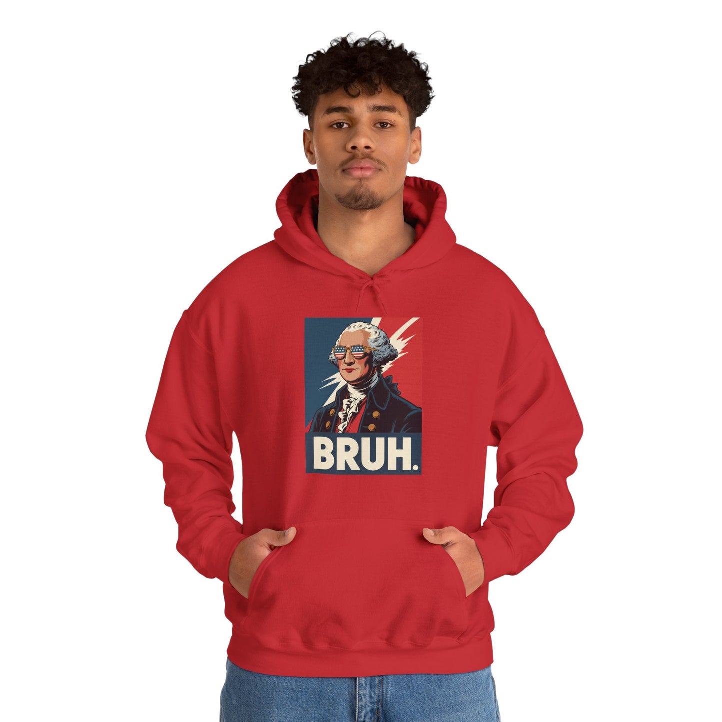 4th Of July 2025 George Washington Bruh. Meme Patriotic Hoodie