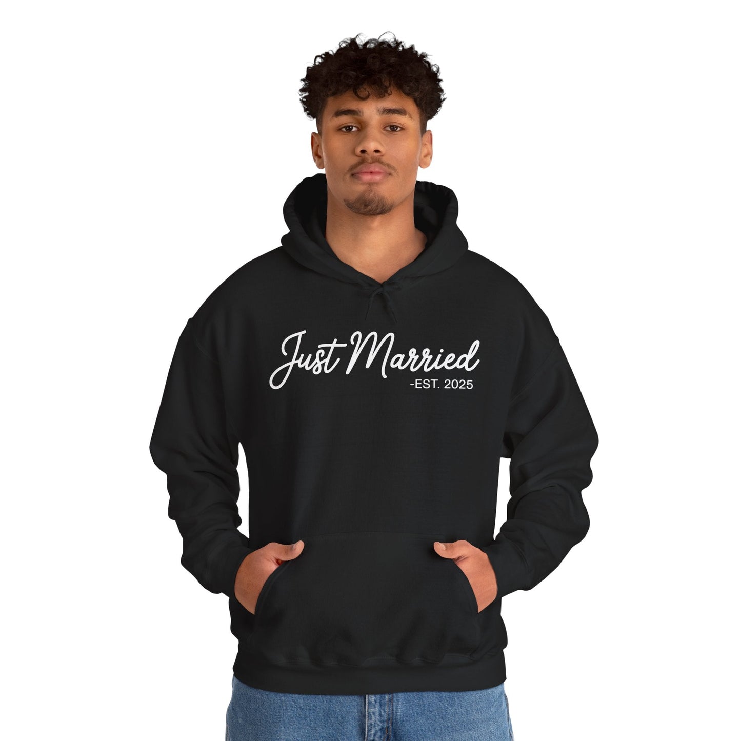 Just Married 2025 Honeymoon Wedding Couples Fiancee Hoodie