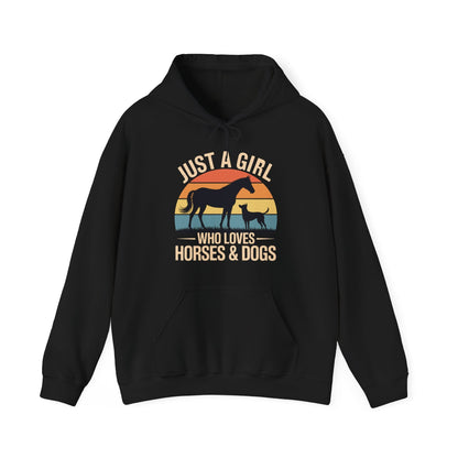 Just A Girl Who Loves Horses and Dogs Women Girls Hoodie