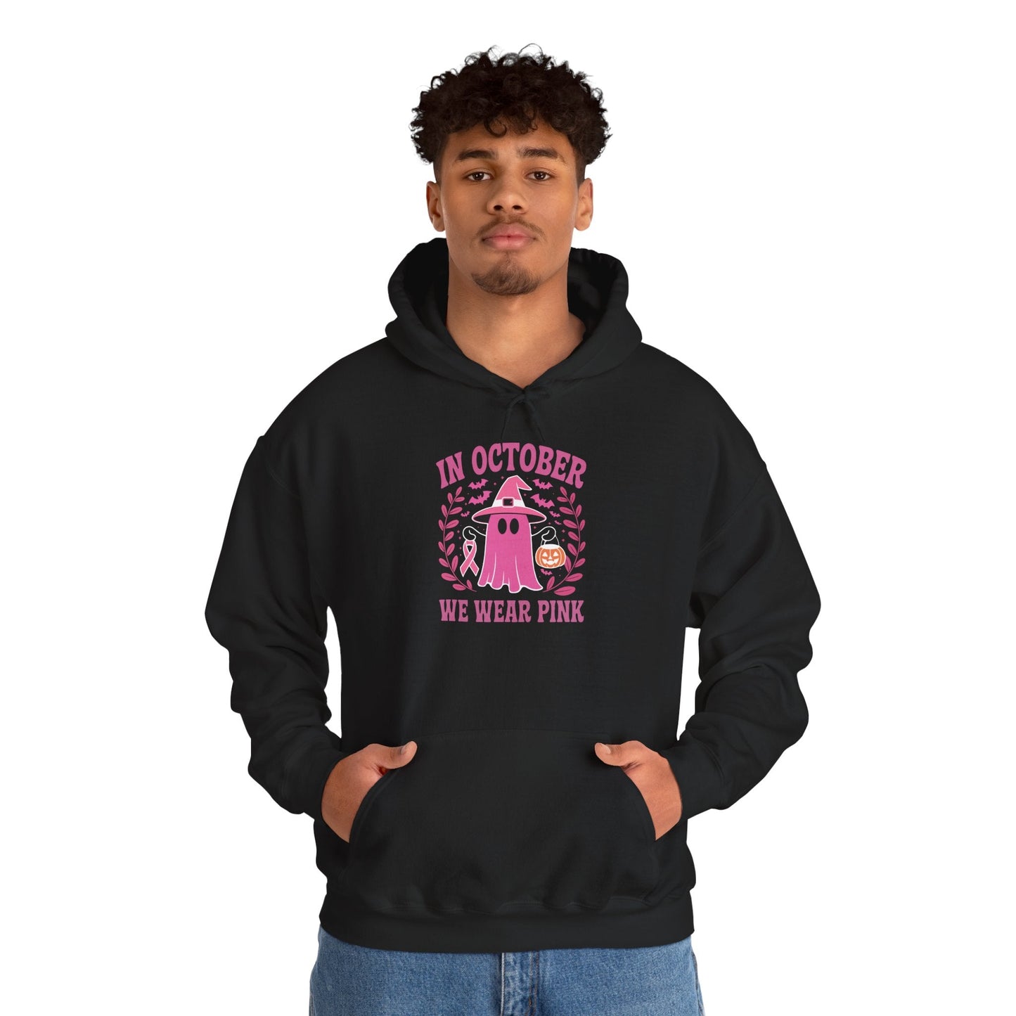 In October We Wear Pink Breast Cancer Awareness Halloween Hoodie