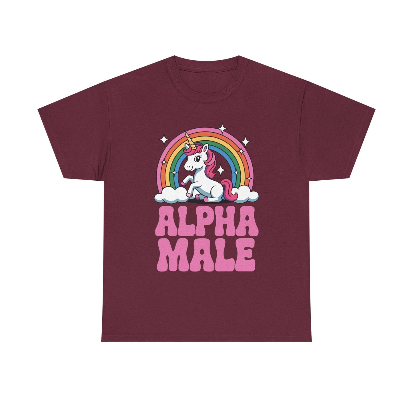 Funny Alpha Male Unicorn Sarcastic Ironic Weird Y2K Humor T-Shirt