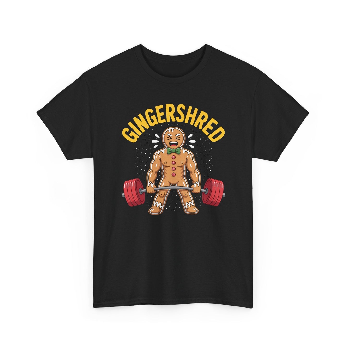 Funny Gingershred Gingerbread Man Gym Bodybuilding Christmas T-Shirt