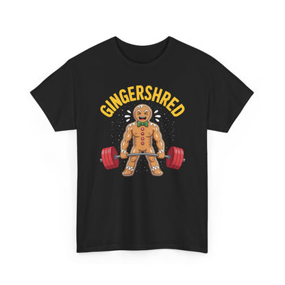 Funny Gingershred Gingerbread Man Gym Bodybuilding Christmas T-Shirt