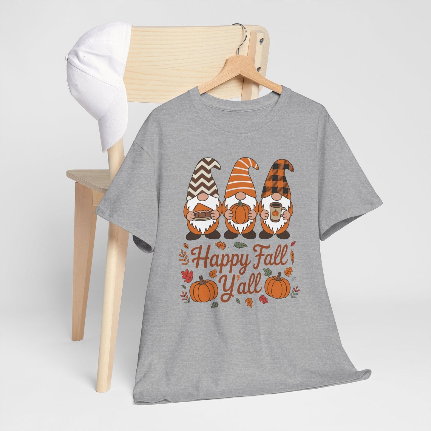 Happy Fall Y'all Gnome Pumpkin Autumn Thanksgiving Men Women T-Shirt