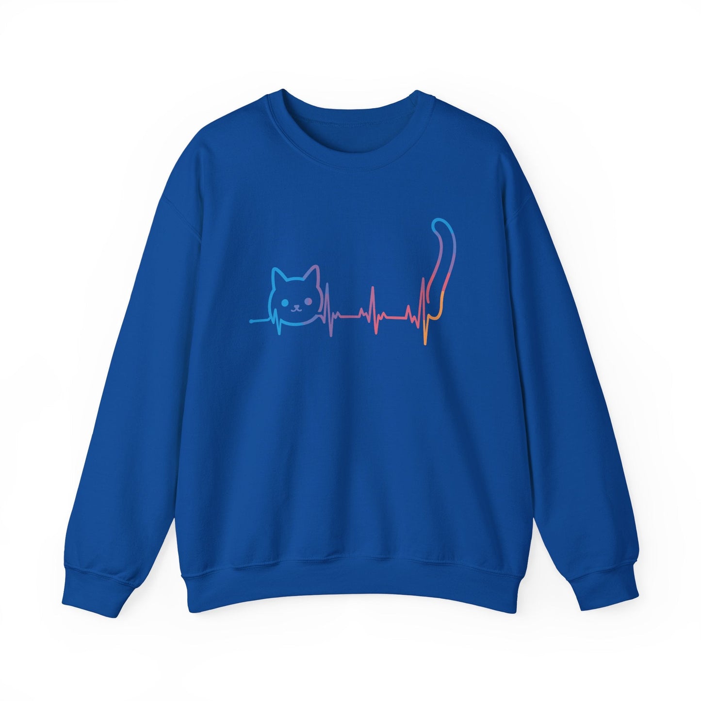 Heartbeat Cat Lover Animal Silhouette Cute Cat Sweatshirt