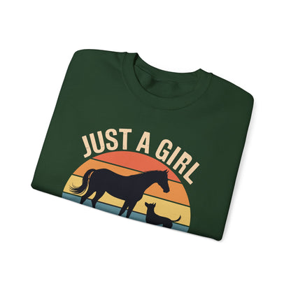 Just A Girl Who Loves Horses and Dogs Women Girls Sweatshirt