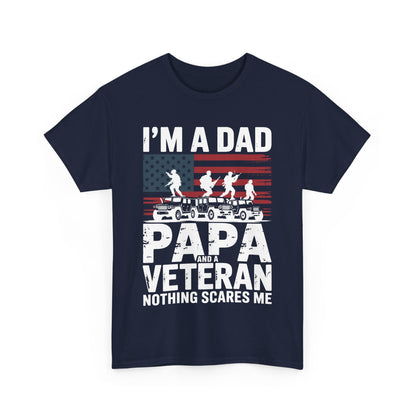 I'm A Dad Papa And Veteran Funny Retro Dad Papa Grandpa T-Shirt
