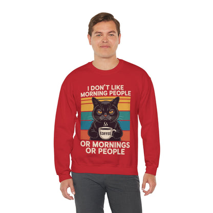 I Hate Morning People And Mornings And People Coffee Cat Sweatshirt