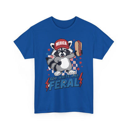 Red White And Feral Raccoon 4th of July Saying Meme T-Shirt
