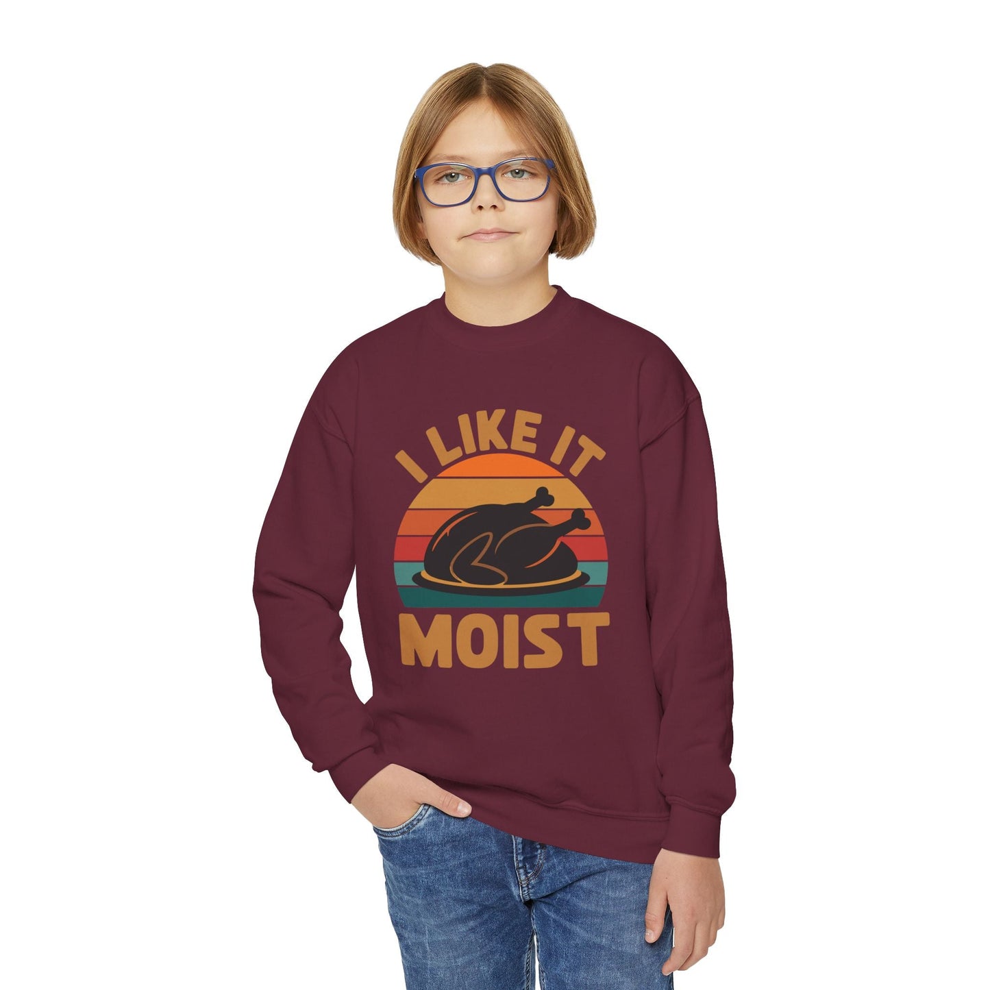 I Like It Moist Unisex Kids Black Thanksgiving Sweatshirt