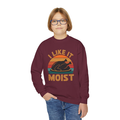 I Like It Moist Unisex Kids Black Thanksgiving Sweatshirt