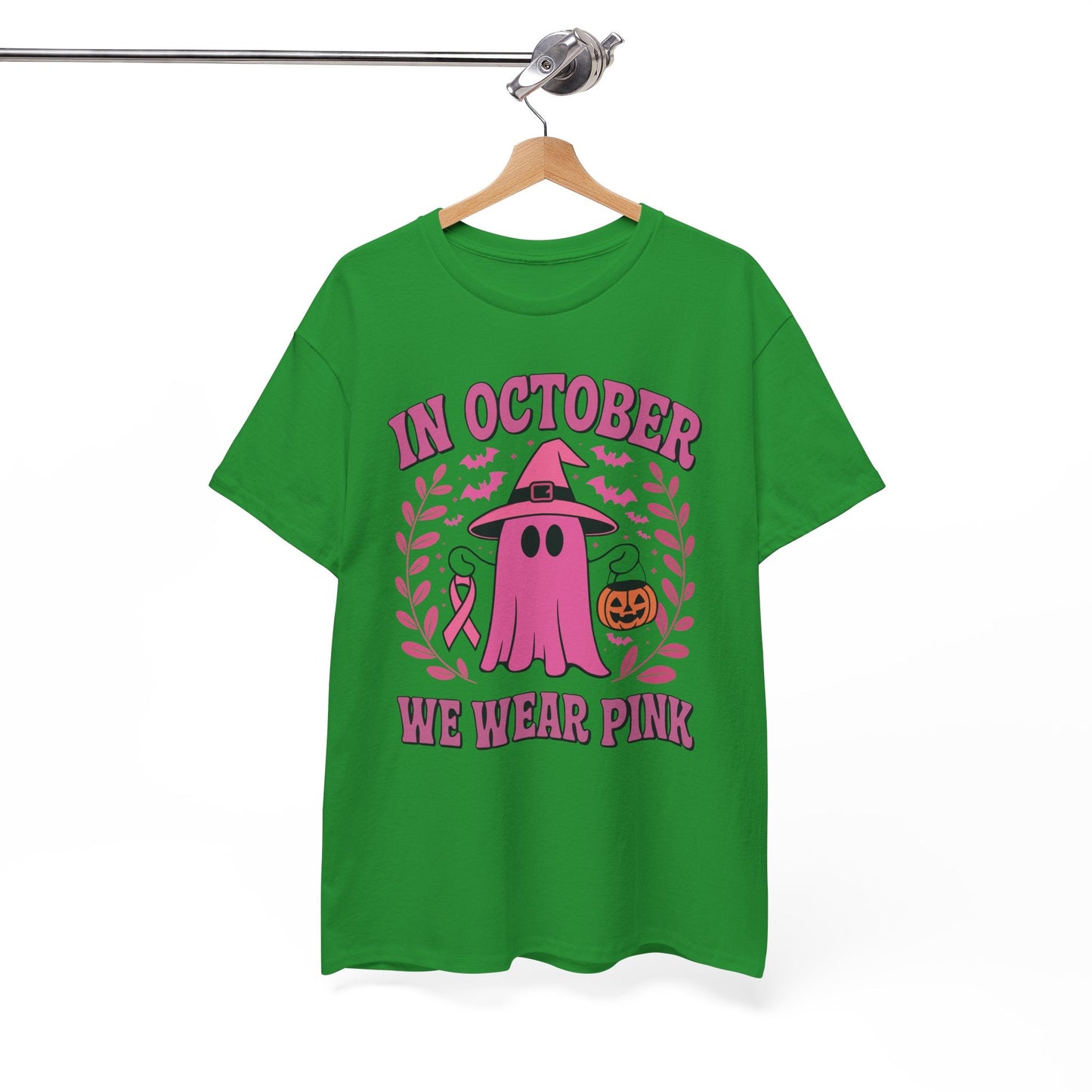 In October We Wear Pink Breast Cancer Awareness Halloween T-Shirt