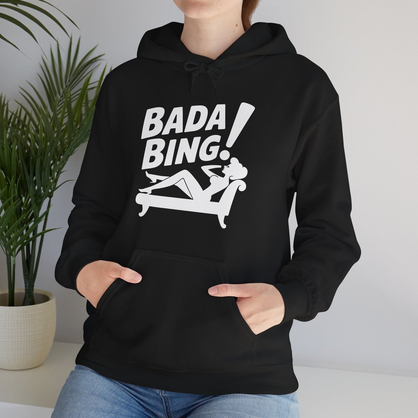 Funny Vintage Bada Sarcastic Bing Retro Sexy Girl Bada Bam Hoodie