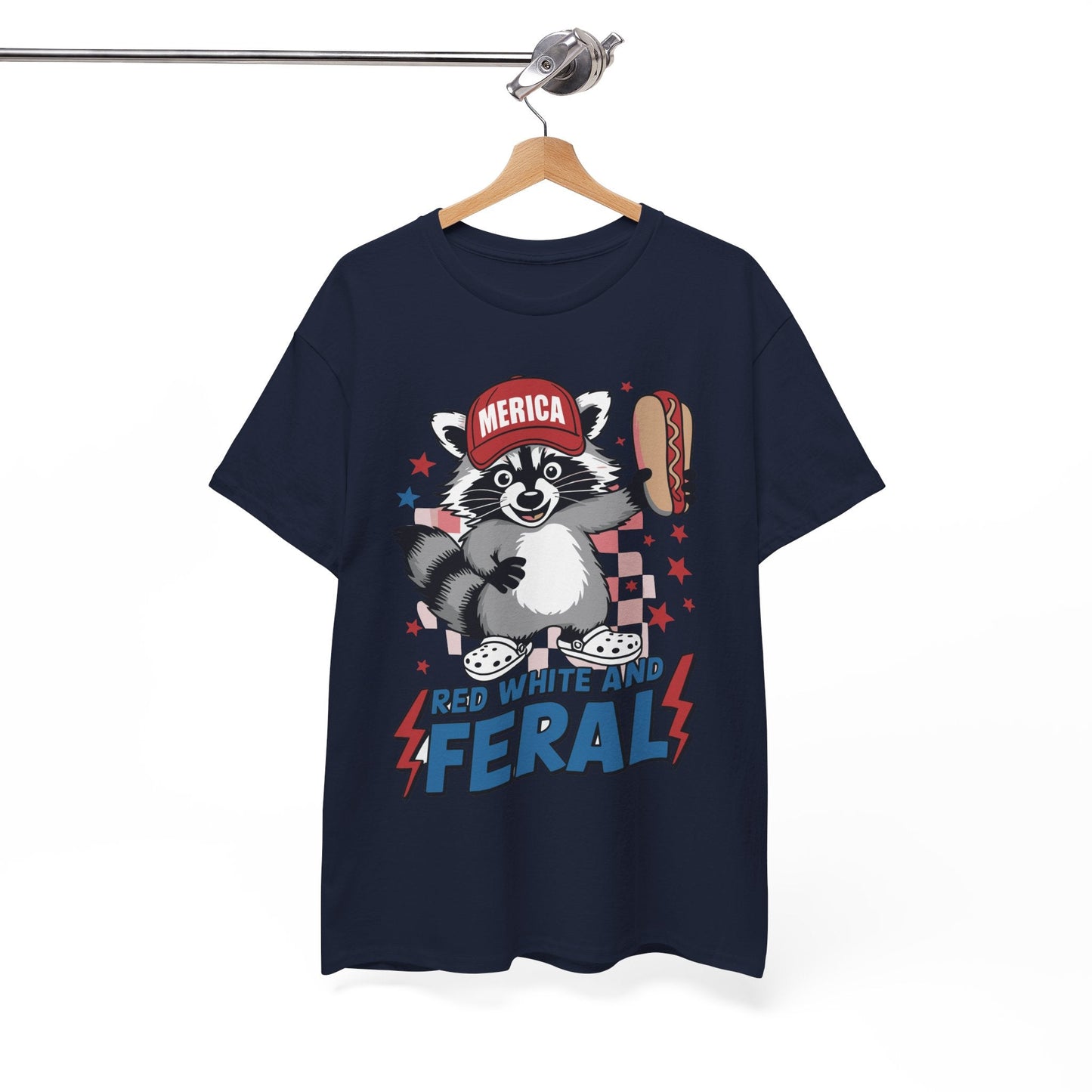 Red White And Feral Raccoon 4th of July Saying Meme T-Shirt