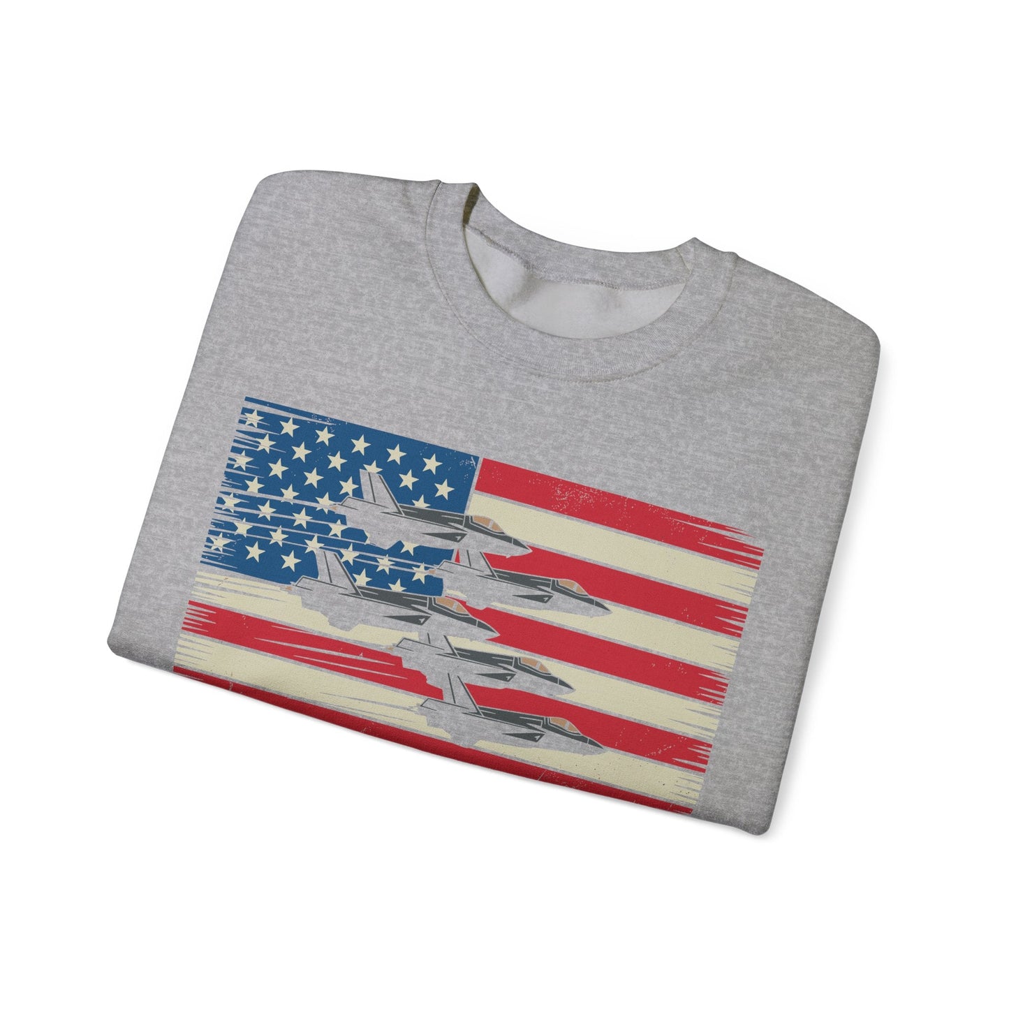 Vintage American Flag USA Fighter Jets 4th of July Patriotic Sweatshirt