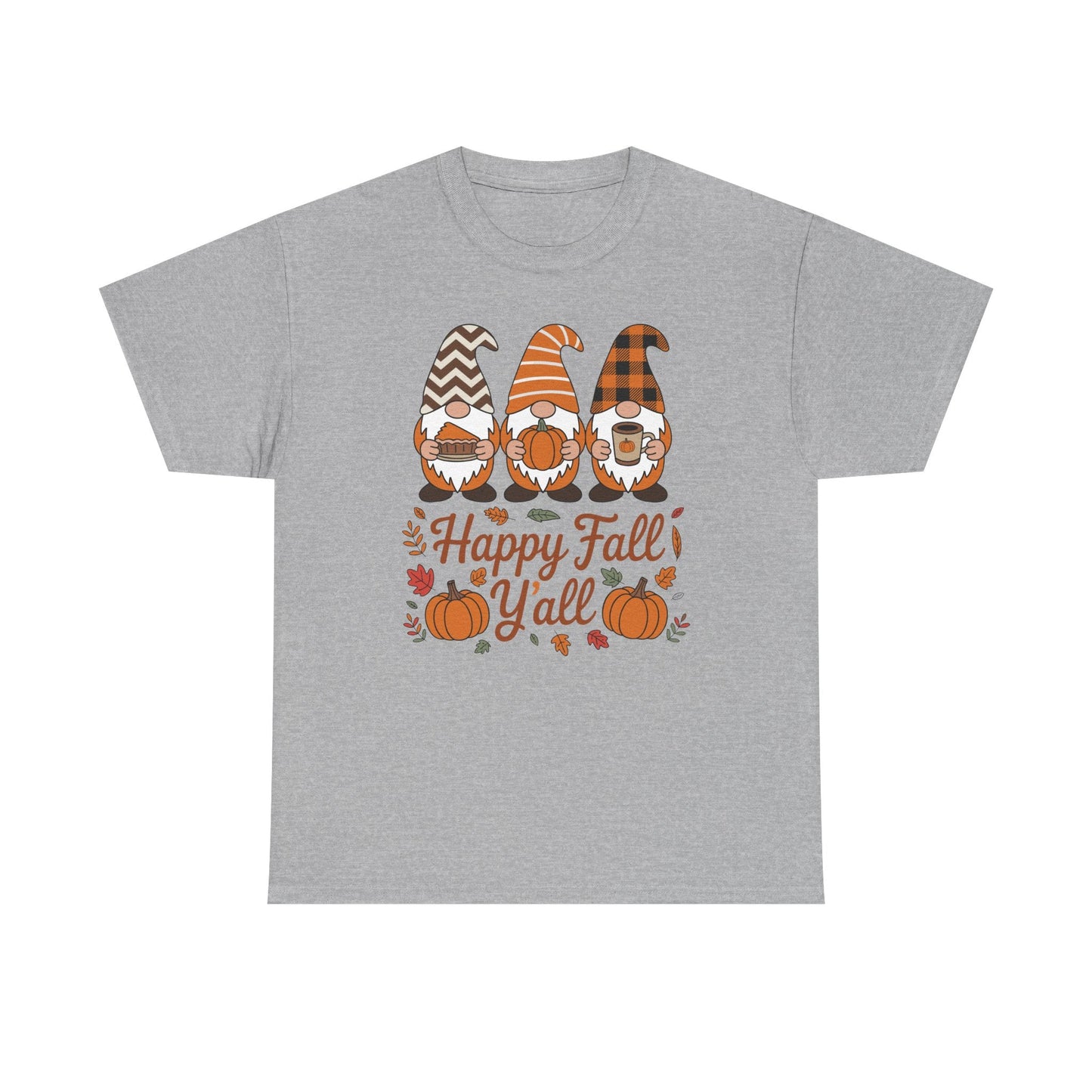 Happy Fall Y'all Gnome Pumpkin Autumn Thanksgiving Men Women T-Shirt