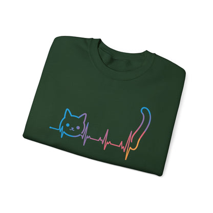 Heartbeat Cat Lover Animal Silhouette Cute Cat Sweatshirt