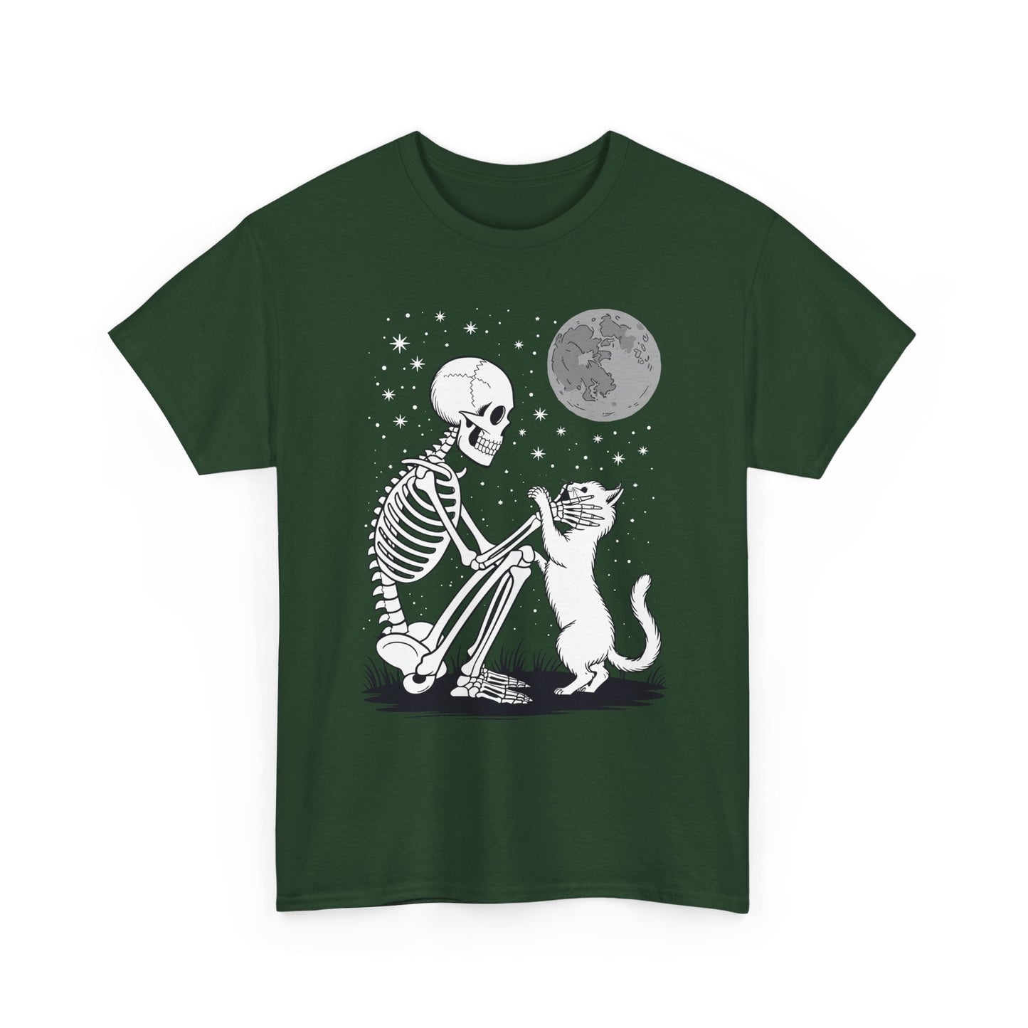 Skeleton Cat Skull Kitty Cute Goth Halloween Men Women T-Shirt