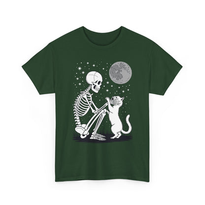 Skeleton Cat Skull Kitty Cute Goth Halloween Men Women T-Shirt