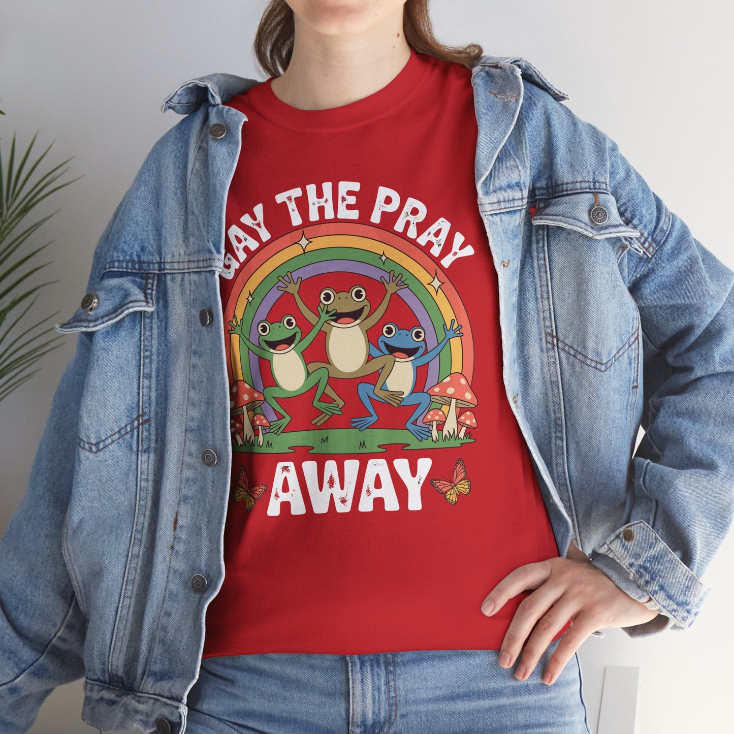 Gay The Pray Away Rainbow LGBT Pride Funny Meme Frogs T-Shirt