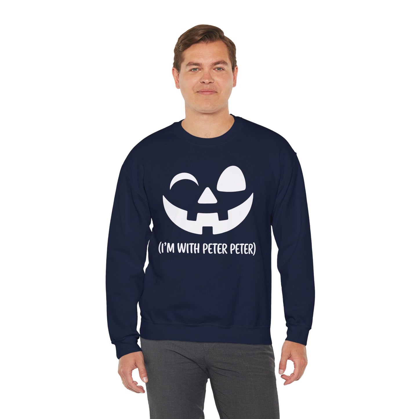 Im With Peter Couple Halloween Adult Eater Pumpkin Sweatshirt