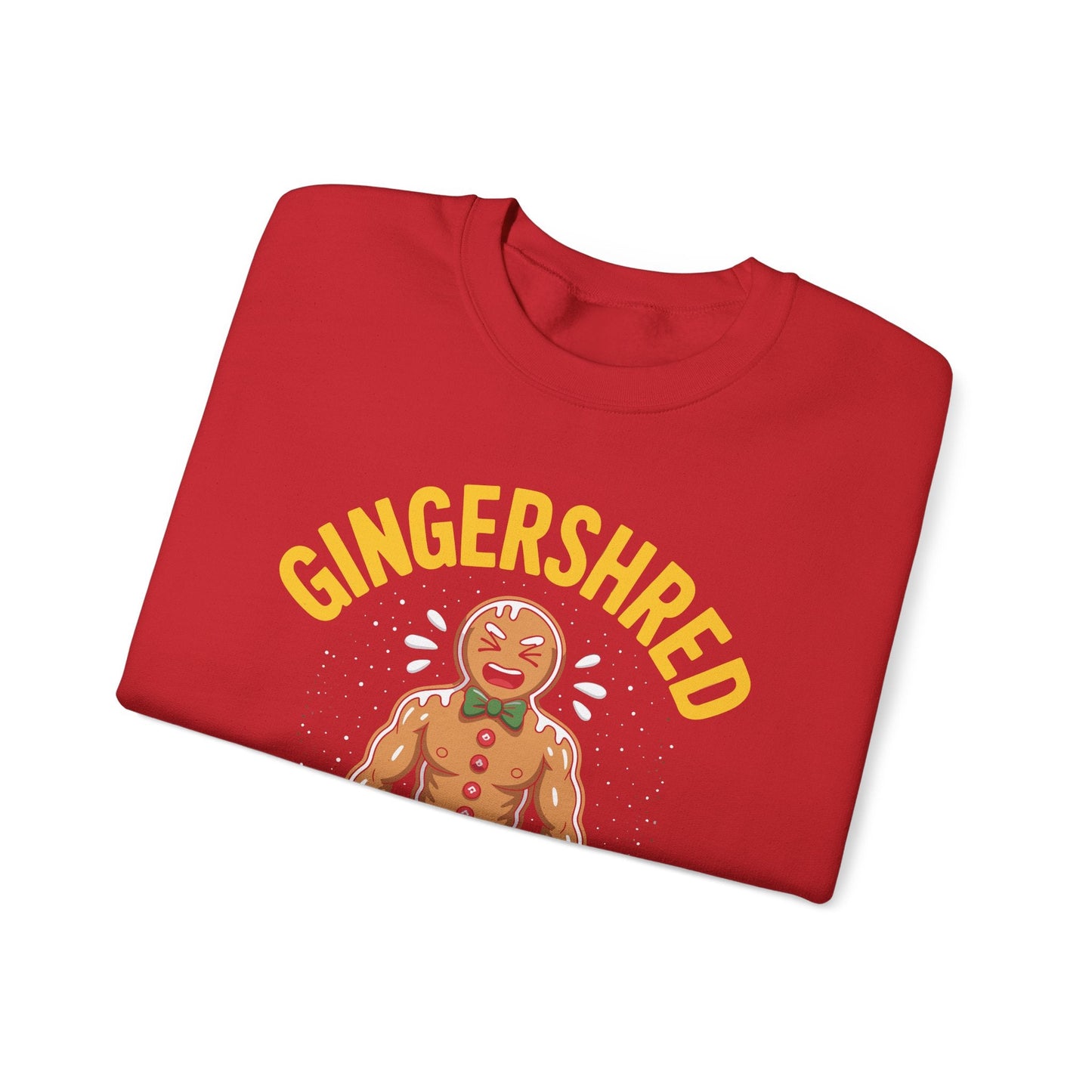 Funny Gingershred Gingerbread Man Gym Bodybuilding Christmas Sweatshirt