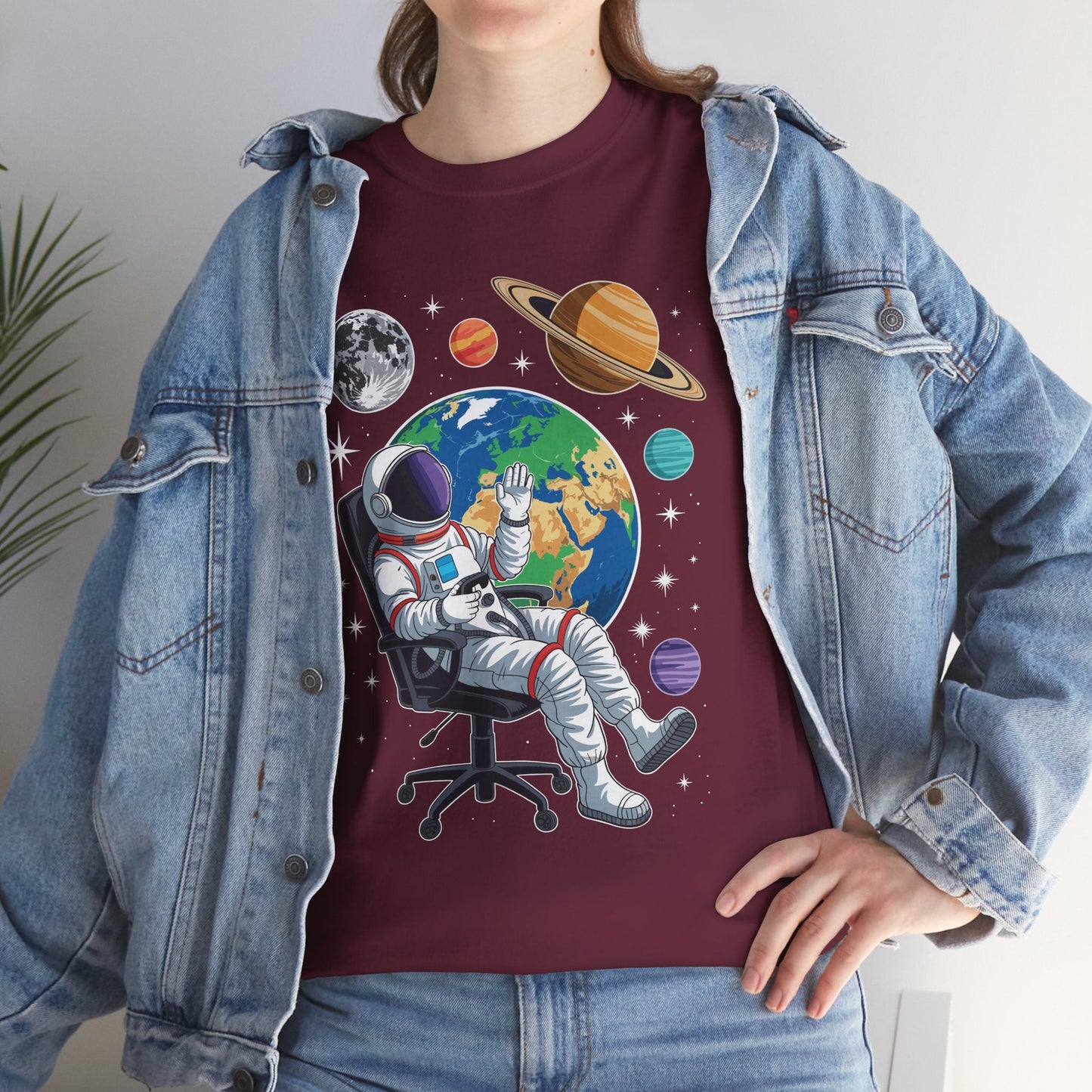 Astronaut Gamer Space Gaming System Planets T-Shirt
