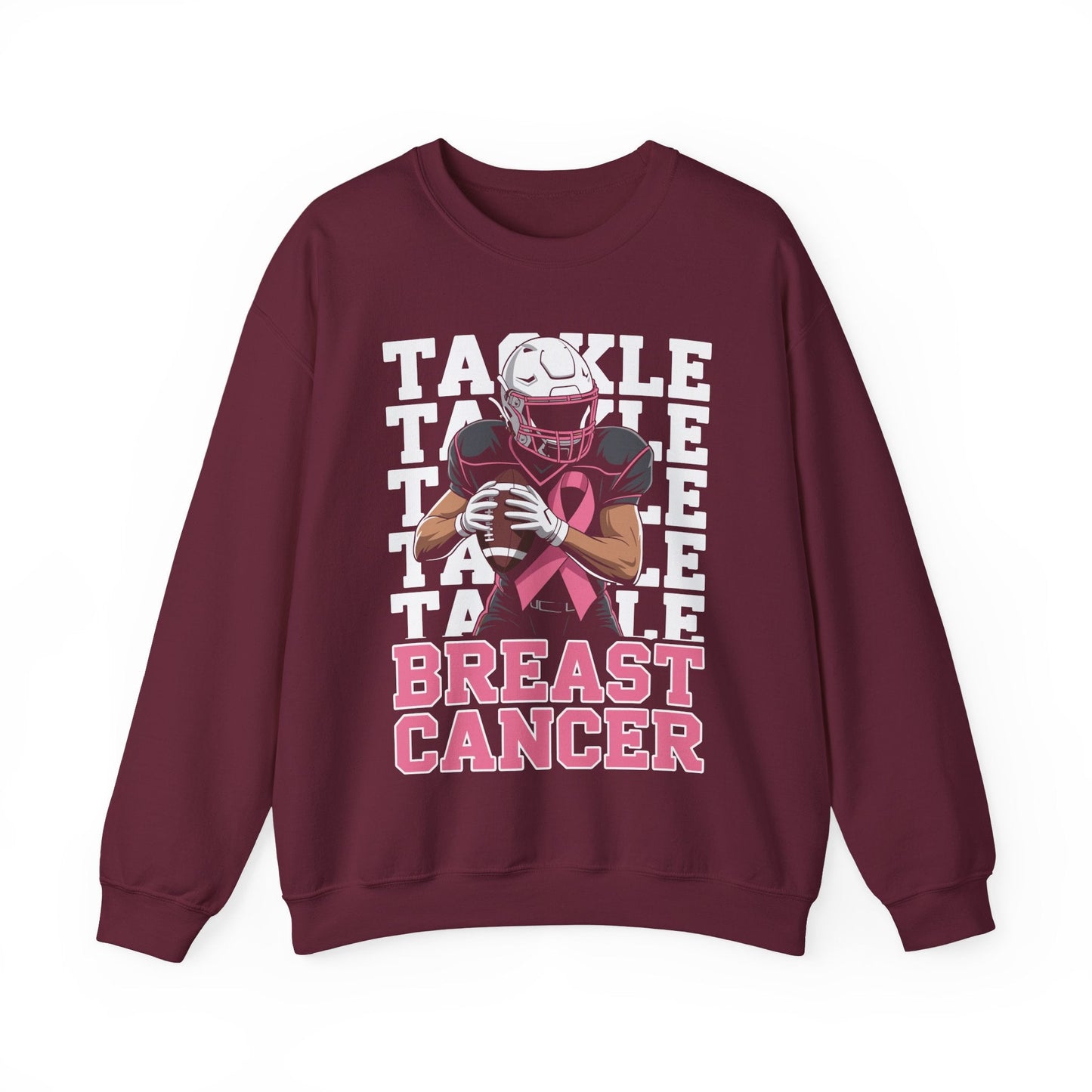Tackle Football Breast Cancer Awareness Pink Ribbon Sweatshirt