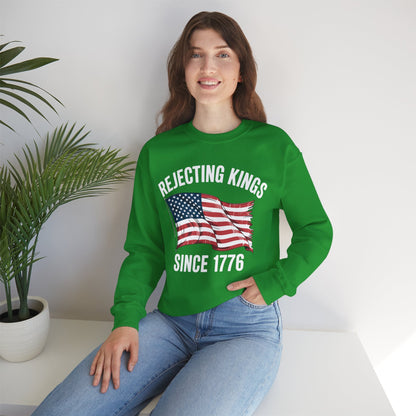 Rejecting Kings Since 1776 Patriotic USA Flag 4th Of July Sweatshirt