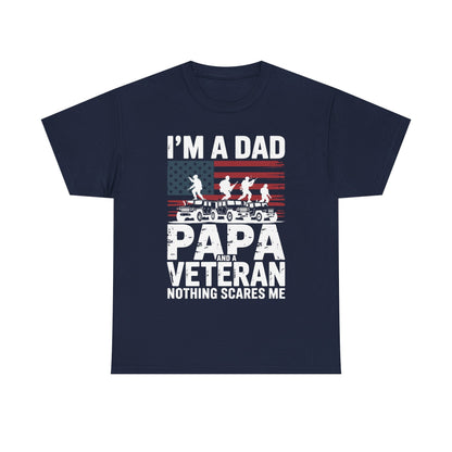 I'm A Dad Papa And Veteran Funny Retro Dad Papa Grandpa T-Shirt
